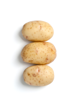 Fresh young potatoes isolated on white background.の写真素材