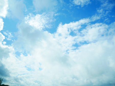 White Clouds Against a Brilliant Blue Sky
