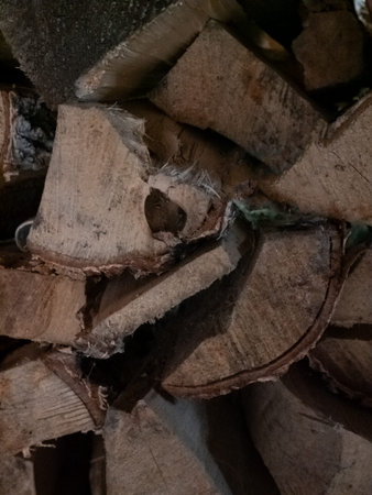 Stacked Firewood Ready for Winter's Chill