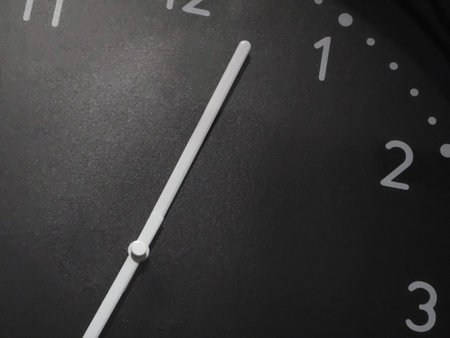 Close-up of a Clock Face with Second Hand