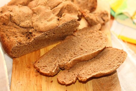 home-made rye bread on ferment without yeastの写真素材