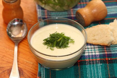 potato cream soup of French cuisineの写真素材