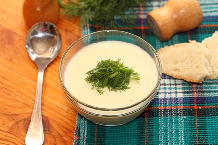 potato cream soup of French cuisineの写真素材