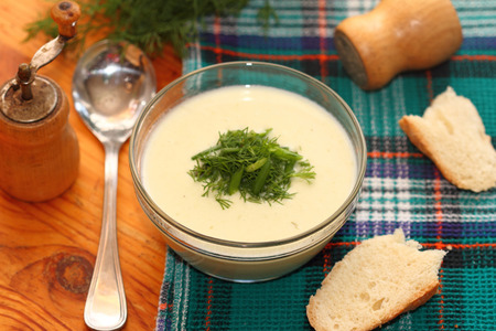 potato cream soup of French cuisineの写真素材
