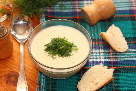 potato cream soup of French cuisineの写真素材