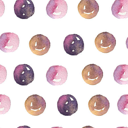 Watercolor hand painted polka dot seamless pattern. High quality illustrationの写真素材