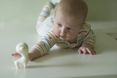 little girl with toyの写真素材