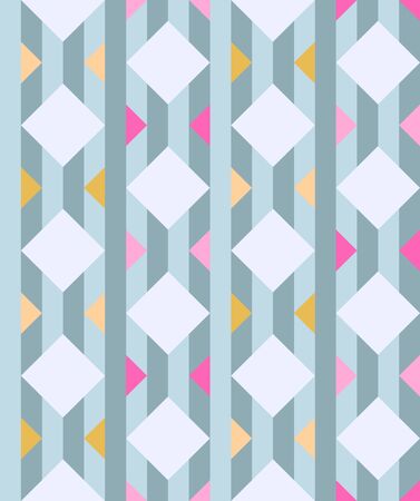Multicolored rhombuses seamless pattern in retro styleのイラスト素材