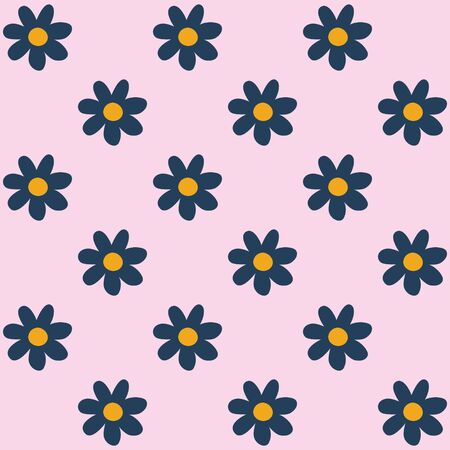 Seamless pattern with flowers and hearts in romantic vintage style.のイラスト素材