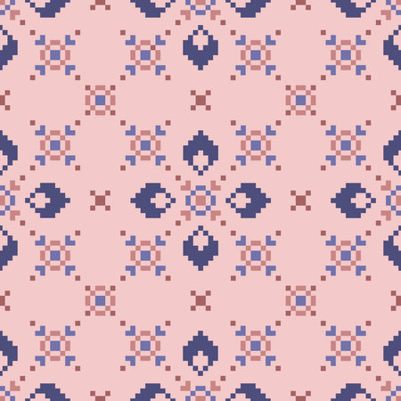 Seamless lace pattern with folkloric floral ornament.