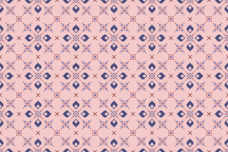 Seamless lace pattern with folkloric floral ornament.