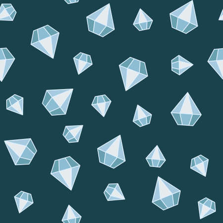 A seamless pattern with faceted crystals on monochromatic backgroundのイラスト素材