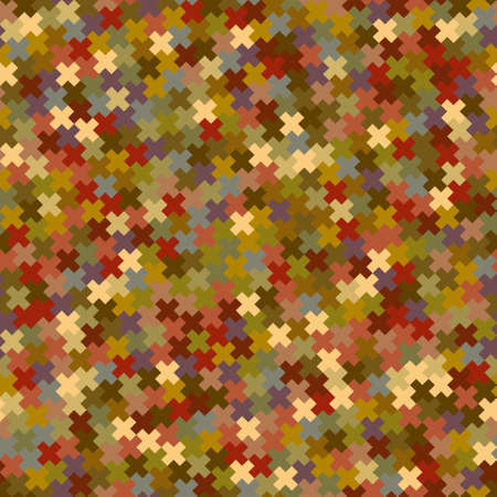 Seamless noise pattern of multicolored pixel crossesのイラスト素材