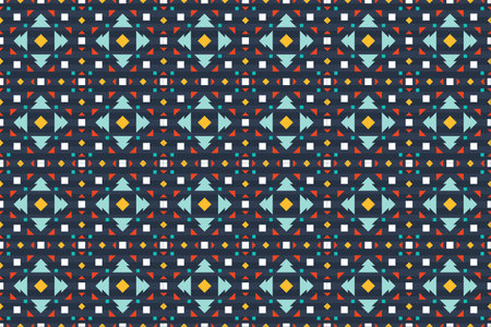 Geometric ornament of rhombuses and triangles in the native American style. Seamless pattern for...