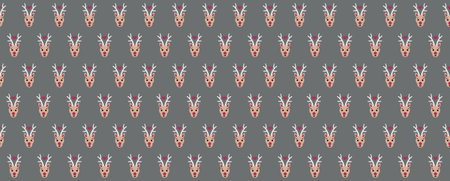 Seamless festive christmas background with christmas reindeer rudolph