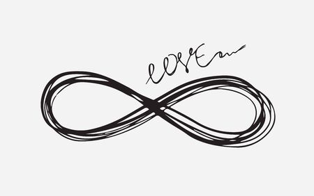 Infinity sign hand drawn illustrationのイラスト素材