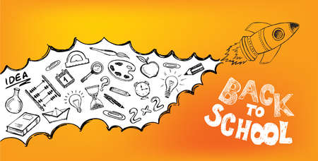 Back to school hand drawn illustrationのイラスト素材