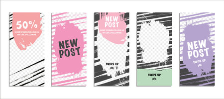 Editable Stories templateのイラスト素材