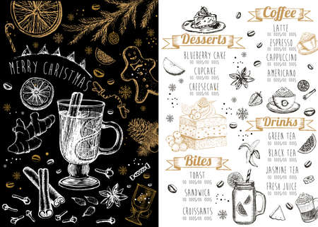 Christmas food menu for restaurant and cafe.のイラスト素材