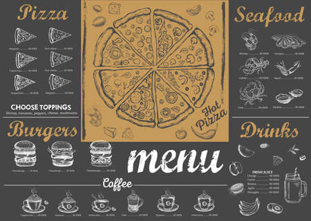 Restaurant cafe menu, template design. Food flyer.のイラスト素材
