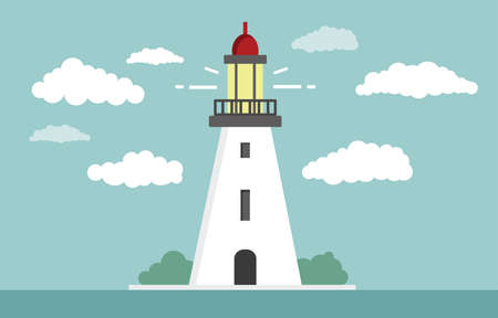 Lighthouse Flat design illustration.のイラスト素材