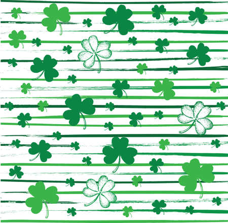 Clover set. St. Patrick's Day set. Hand drawn illustrations.のイラスト素材