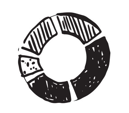 Pie diagrams hand drawn icons. Vectorのイラスト素材