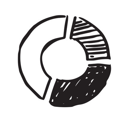 Pie diagrams hand drawn icons. Vectorのイラスト素材