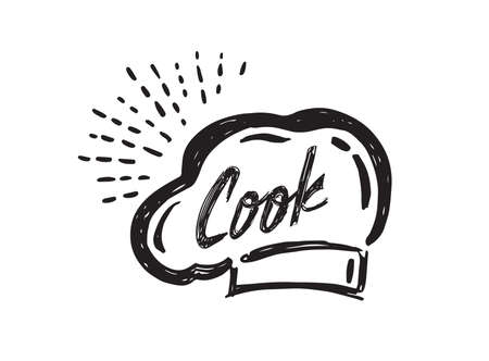 Chef hat, hand drawn style, vector illustration.のイラスト素材