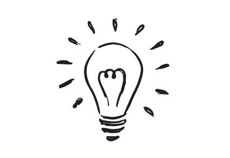 Light Bulb. Concept and ideas, hand-drawn illustration. Vector.のイラスト素材