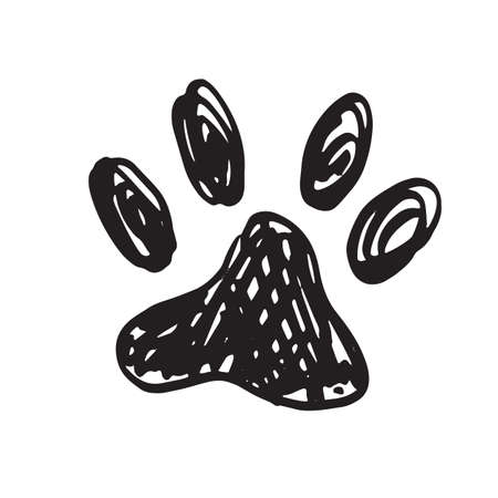 Ink Dog's Paw, Cat`s Paw, grunge style, Vector.のイラスト素材