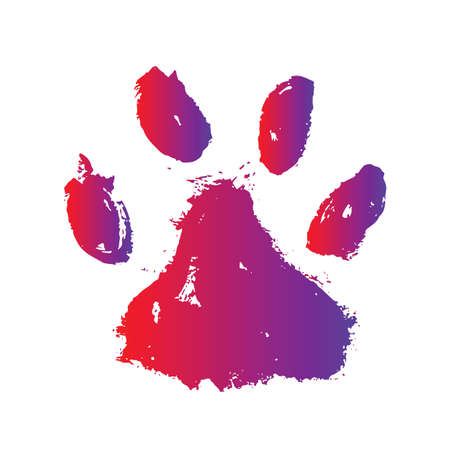 Ink Dog's Paw, Cat`s Paw, grunge style, Vector.のイラスト素材