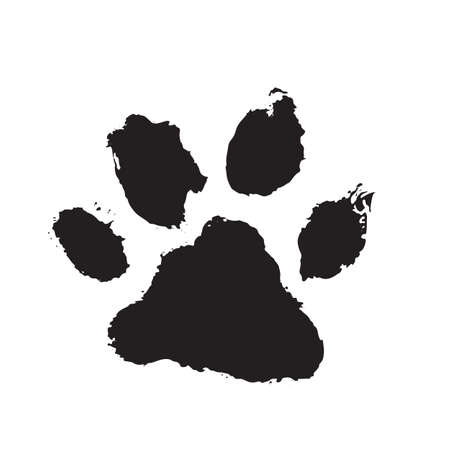 Ink Dog's Paw, Cat`s Paw, grunge style, Vector.のイラスト素材