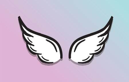 Angel wings vector hand drawn illustration