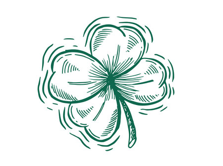Clover, St. Patrick's Day. Hand drawn illustrations. Vector.