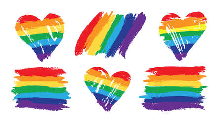 LGBT concept. Flag Pride Rainbow Lgbt Lesbian. Grunge Vector illustration.のイラスト素材
