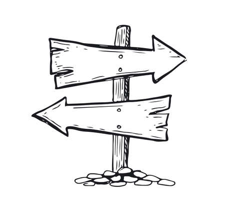 Wooden pointer hand drawn illustration.のイラスト素材
