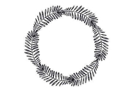 Floral frames hand drawn illustration.のイラスト素材