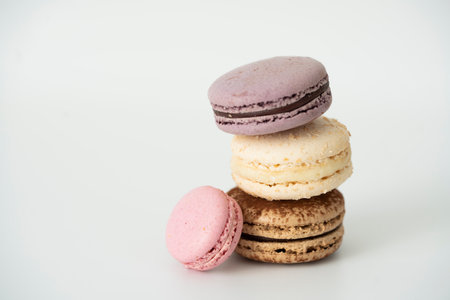 Macaroon isolated on white background. Sweet macaroons.の写真素材