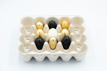 Eggs in a paper tray