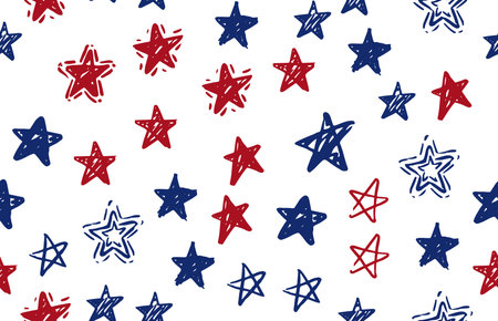 Independence Day USA. presidents day. hand drawn illustration. Star grunge.のイラスト素材