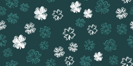 Saint Patricks Day, clover set, hand drawn illustrations.のイラスト素材