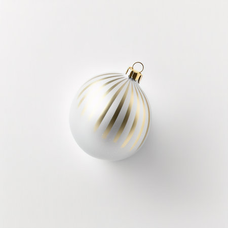 Minimalistic Ð¡hristmas toys on a white background. Generative AIの素材