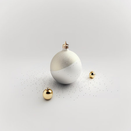 Minimalistic Ð¡hristmas toys on a white background. Generative AIの素材