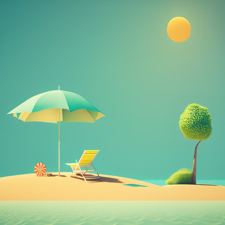 Hello summer background. Generative AIの素材