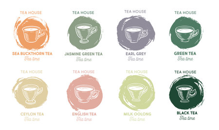 Tea Cup, hand drawn, drawing isolated on whiteのイラスト素材