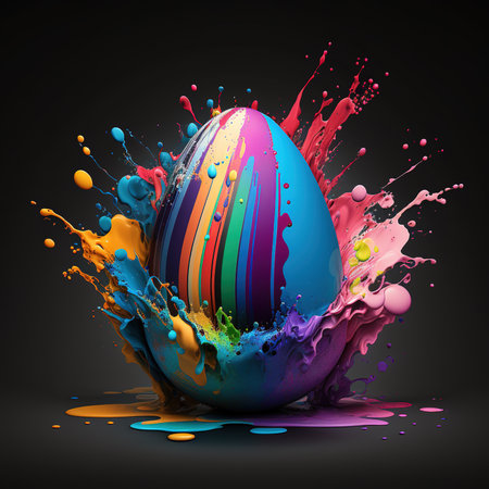 A colorful egg. Generative AIの素材