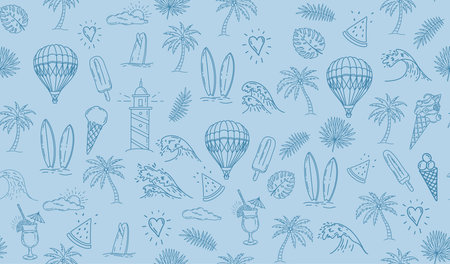 Summer set, Traveling or vacations design. Vector.