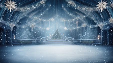 Ice rink Christmas backgroundの素材