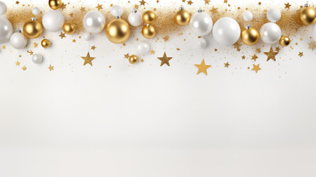 Christmas white background goldの素材